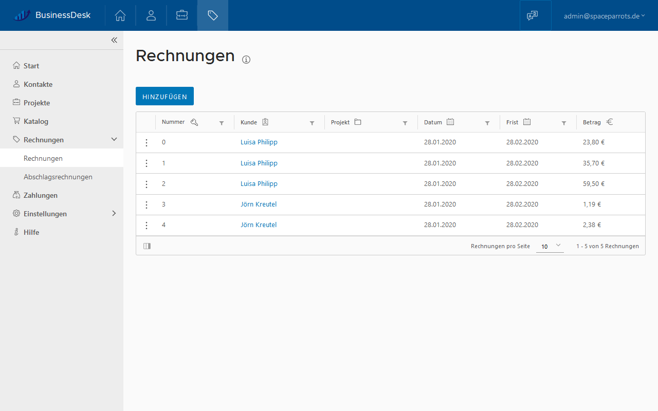 BusinessDesk Invoice