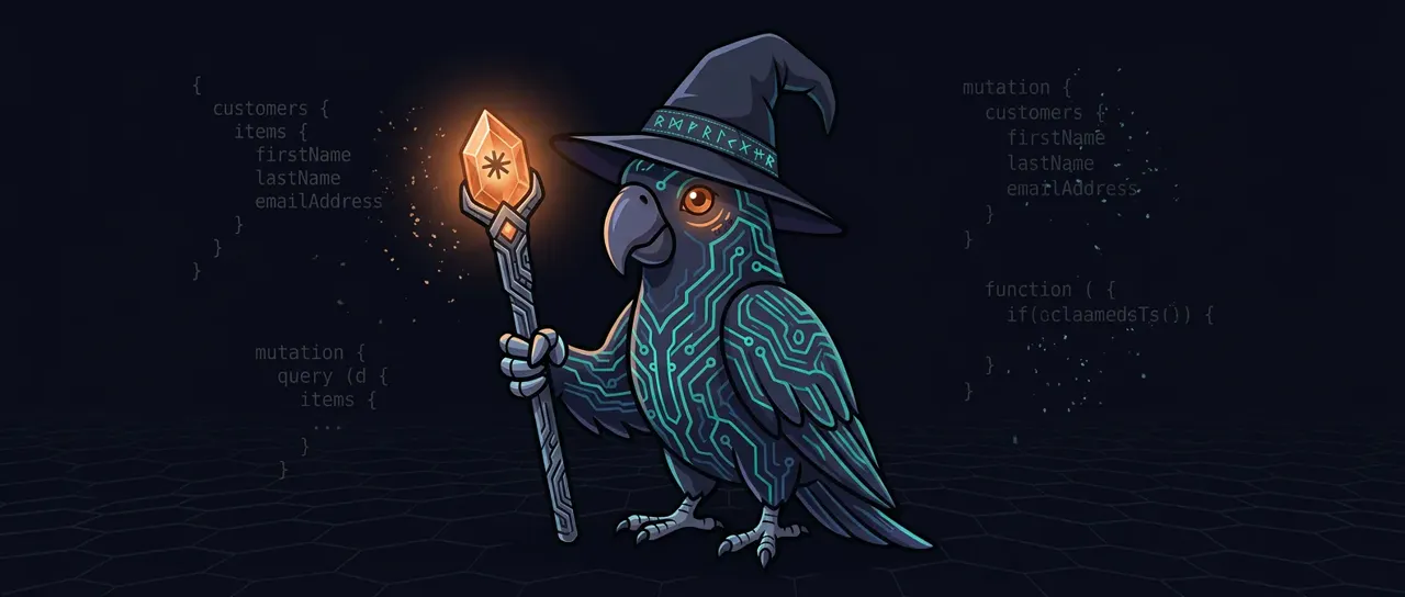 vex-Maskottchen-Banner: der Schriftzug vex neben dem Maskottchen des Tools, der CLI und dem MCP-Server für die Vendure Admin API
